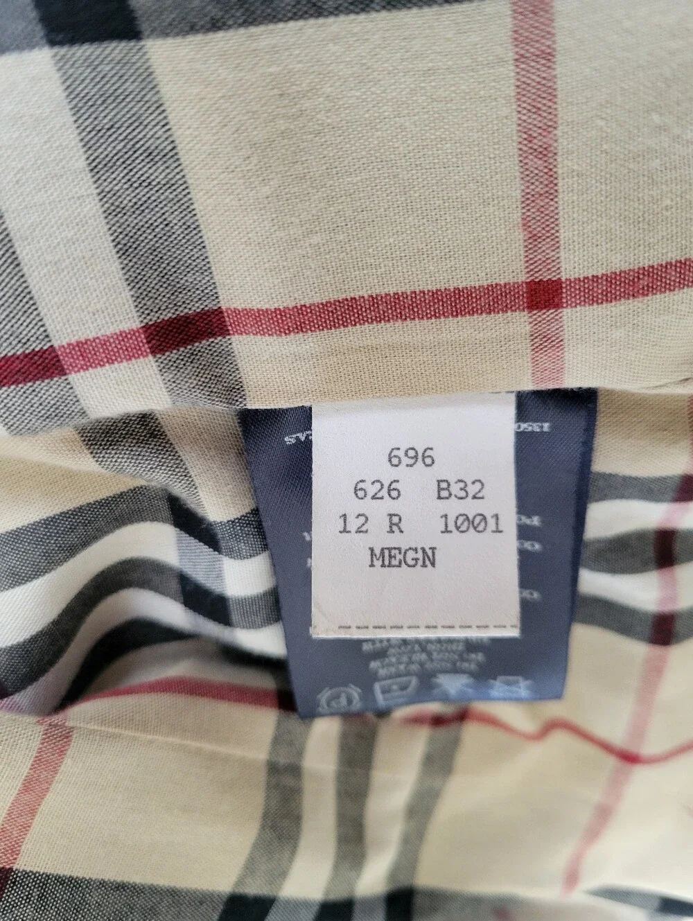 Burberry London Vintage Black Nova Check Snap Front Coat Size 12 - Picture 15 of 16